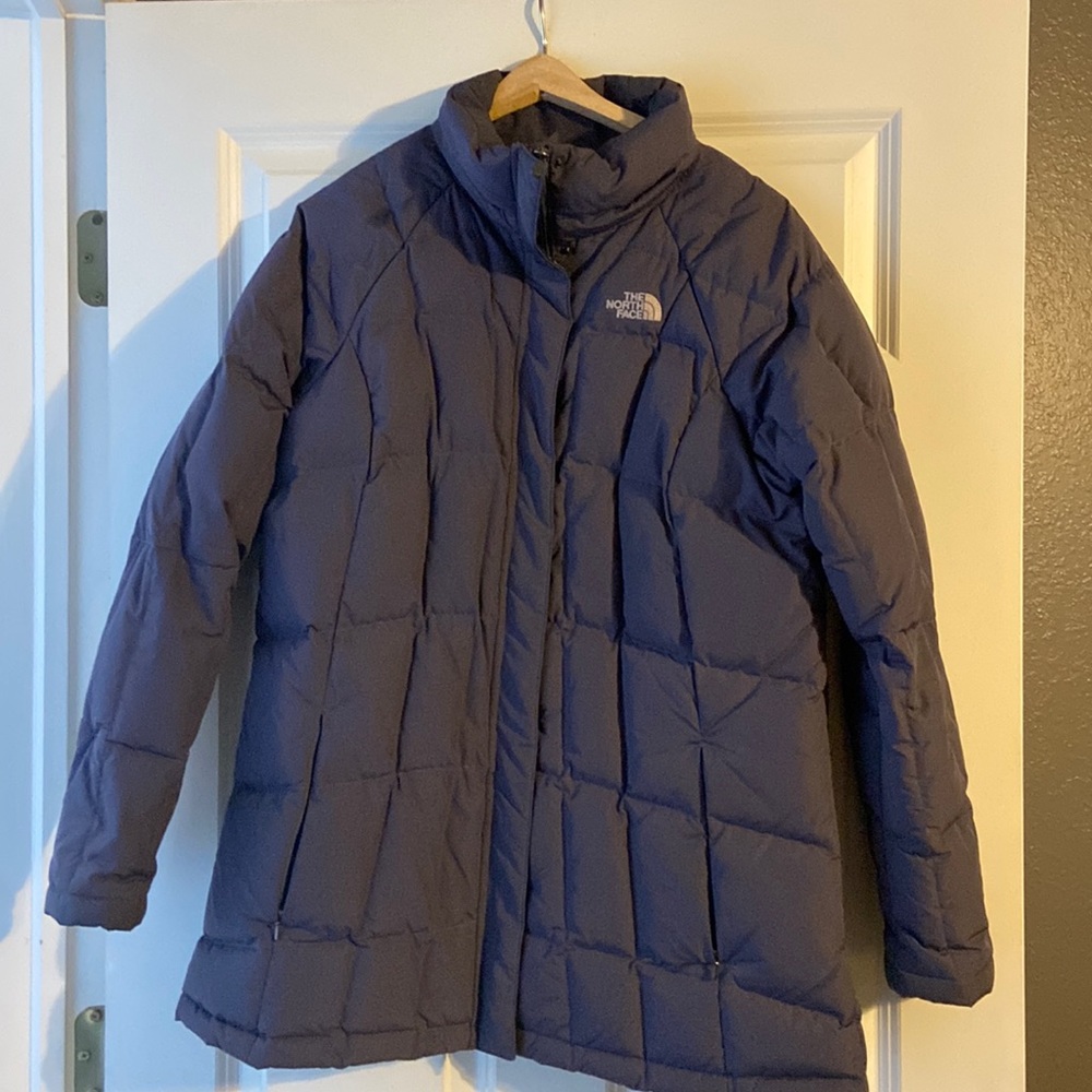 The North Face down jacket.  Size large.  Grey.
